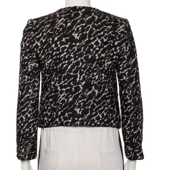 Alice + Olivia Black Lurex Tweed Kidman Box Crop Jacket Small black metallic - Picture 10 of 12